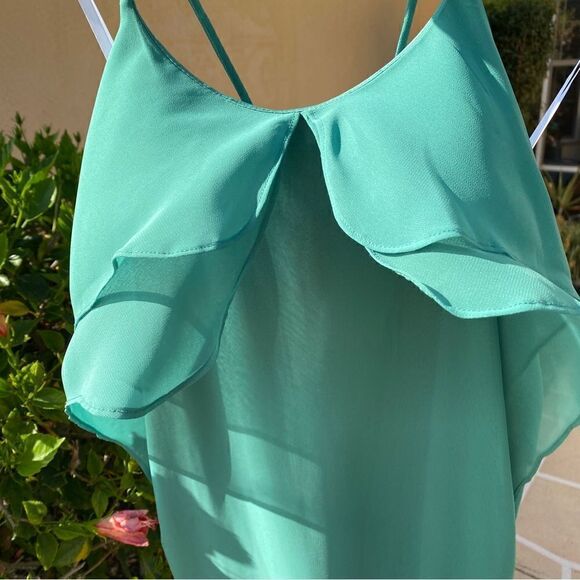 BCBGMAXAZRIA JADE LAYERED CAMI RUFFLED TOP DRESS L NWT - Picture 13 of 16